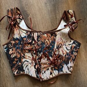 Floral Brown Corset Top